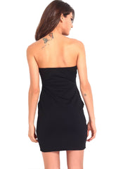 Kaamastra Black Mini Bandeau Bodycon Dress